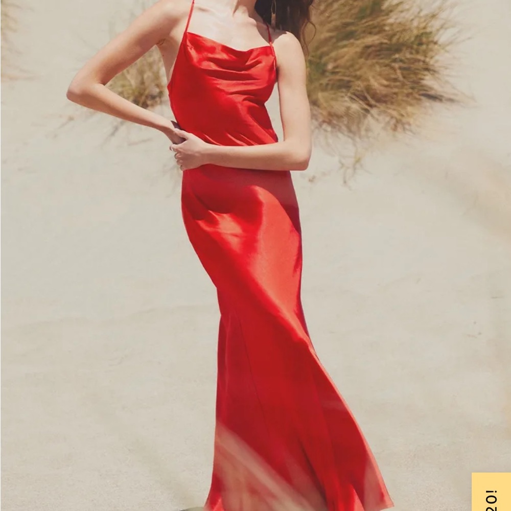 Lulus Red Satin Dress
